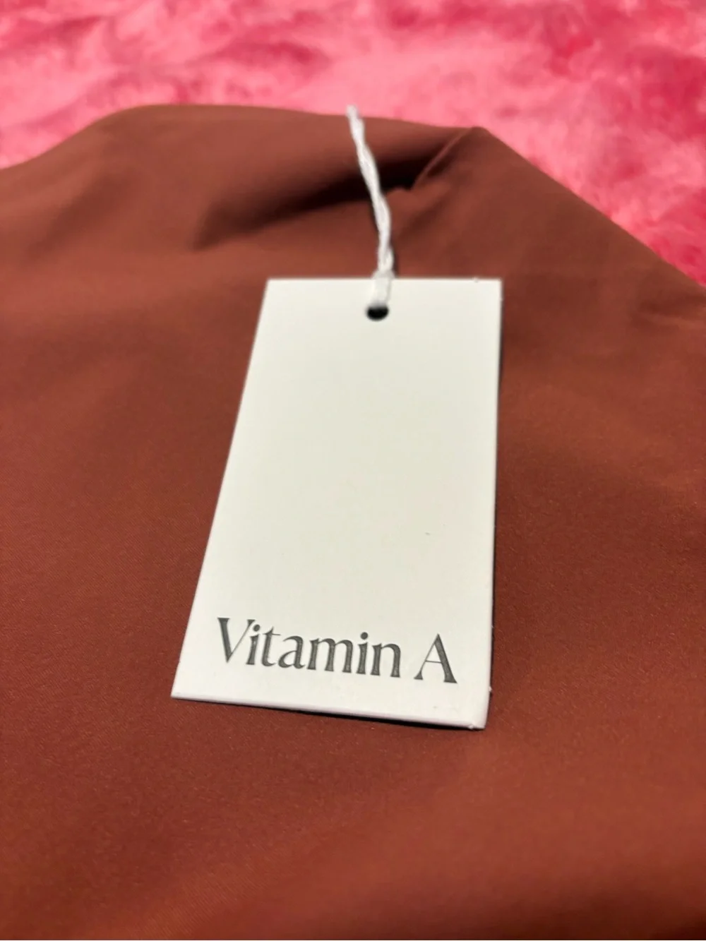 Vitamin A Cutout One Piece Swimsuit Brown One Shoulder Knot Detail XS NWT
